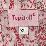 Top it Off Women’s Size XL Pink White Cotton Split Neck Midi Cover Up Photo 3