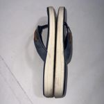 Sperry Women's Seafish Leather Flip Flop Sandals Blue Plaid Nautical Shoes Sz 7 Photo 9