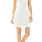 Lilly Pulitzer Mila White Corded Floral Lace Gold Side Lace Dress Retail $228 Photo 2