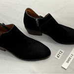 Lucky Brand Womans Pull On Booties 8 M Black Side Zip Cut Out Low Heel Photo 0