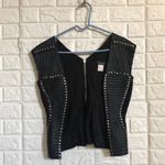 Venus ‎ studded pleather open front vest with zipper back size 2 Photo 0
