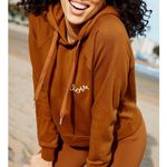 Spiritual Gangster Embroidered Hoodie,  Brown XS Small Love Script Harper NWT Photo 3