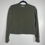 Athleta Seasoft Crewneck Sweatshirt XXS Olive Green Comfort Lounge Athleisure Photo 1