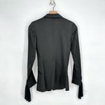 H&M Tasseled One Button Tuxedo Suit Blazer Black Women's 2 Photo 4