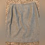 Ellen Tracy Linda Allard  grey wool pinstripe skirt Photo 4