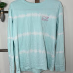 Vineyard Vines  Tie Dye Whale Logo Long Sleeve T Shirt Size Medium Aqua Pink Photo 0