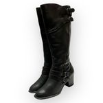 BØRN Milari Women’s Black Leather Tall Riding Boots Size 9.5 Chunky Heel Zip Photo 3