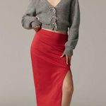 Anthropologie  NWT | Maeve Bow Midi Pencil Skirt in Red | S Photo 0