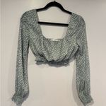 Petal and Pup  blue crop top floral long sleeve Photo 0