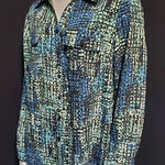 Studio Works Studio Work Blue & Black Button Down Shirt (L) Photo 0