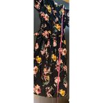 Fat Face Black Floral Midi Wrap Dress Puff Sleeve Tie Waist 6 Full Button Front Photo 14