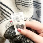 SheIn Women’s Abstract Design Wide V Neck Sweater Photo 6