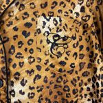 CHAPS Pajama Set Womens Large Leopard Embroidered Pocket 2 Piece PJs Shirt Pants Photo 2