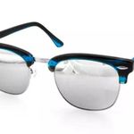 AQS MILO 49MM Clubmaster Blue Sunglasses NEW Photo 0