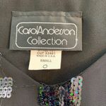 Carol Anderson Collection Sequin Tank Top Small Black USA Party Retro Y2K Party Photo 3