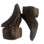 G.H. Bass Brown Leather Ankle Booties SZ 6.5. Zipper closer Brown Suede Western Photo 8