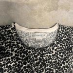 Sag Harbor Black and White Animal Printed Soft Cozy Short Sleeve Sweater Top Size M Photo 1