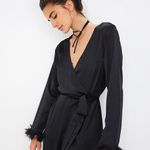 For Love & Lemons  satin nwt floral fringe robe boho spring formal dress designer Photo 2