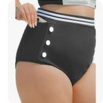 Curvagile High Waisted Bikini Bottoms Tummy Control with Side Pockets Full Coverage Photo 1