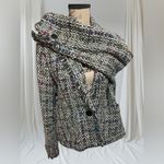 draper's & damon's Draper’s Damon’s Vintage Multicolor Fringed Jacket Tweed Blazer sz 16 Photo 3