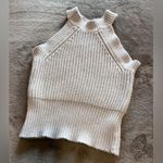Brandy Melville  Dim White Knitted Mock Neck Sweater Tank Top ONE SIZE EUC Photo 1