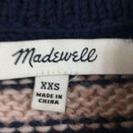 Madewell Blue Striped Wool Sweater XXS Metcalf Mockneck Balloon Sleeve Chunky Photo 4