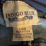 Indigo Blue  Maternity Dark Wash Skinny Elastic Waist Size Large Jeans. Photo 3
