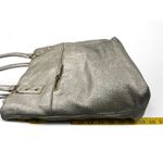 J.Crew metallic tote bag with zippered compartments leather gold shoulder purse Photo 7