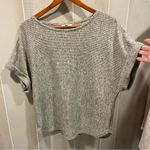 Max Studio Cute cozy relaxed short sleeve marled sweater sweatshirt top flowy Photo 8