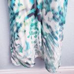 Anthropologie Parker Blue and Green Abstract Silk Maxi Dress Photo 2