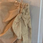 ZARA NWT  tan stripe mini skirt with bow Photo 1