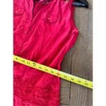 Ginger Red Embroidered Sleeveless Mini Dress Button Down Size Medium Photo 9