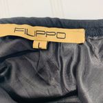 Filippo Spaghetti Strap Rosette Lace Bodice Sheath Dress Linen? Large Black Photo 9