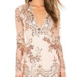 superdown NWT REVOLVE by the way. |  Jessa Deep V Mini Dress in Rose Gold Photo 4