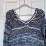 Free People Life Is A Beach Knit Crochet Sweater Open Back Multi Stripe Small Photo 4