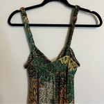 Moa Moa  Boho Green Print Maxi Dress Size Small Photo 5
