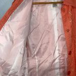 draper's & damon's Draper’s & Damon’s Orange Eyelet Grandmacore Country 3/4 Sleeve Cotton Jacket S Photo 5