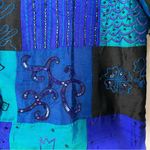 Chico's Chico’s 100% Silk Patchwork Beaded Embroidered Bohemian Jacket Size 2 Large Photo 10
