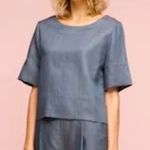 Kate Spade  Saturday Classic Smokey Blue Linen Blend Blouse Size XS Photo 0