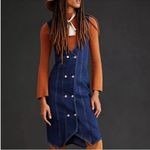 Pilcro Denim Vest Midi Dress far wash button up down double v neck knee length Blue Size 6 Photo 1