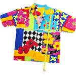 Vintage Rare 80s 90s Mary Quant cotton shirt colorful geometric floral print Size L Photo 4