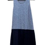 Monrow Rib Contrast Gray Black Drawstring Linen Tank Dress Medium Multiple Photo 0