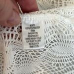 St Tropez West szM white lacy flowy boho cold shoulder cover up front tie EUC Size M Photo 3