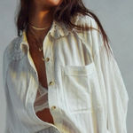 Free People  Ethereal Dainty Cottage Rhiannon Crochet Shirt Ivory Size Large Photo 0