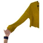 Free People Finders Keepers V Neck Moss Yellow Green Textured Crop Sweater Small Photo 6