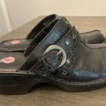 BOC Born Concepts Black Leather Clogs Mules Womens Shoes Wedges Size 9 Slip On Photo 0