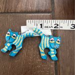 Unique Vintage Cat Earrings Lightweight Vintage Painted Photo 3