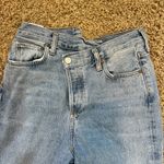AGOLDE Criss Cross Straight Women Jeans with Raw Hem in Size 25 Light Wash Photo 3