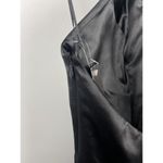 La Femme  Black Satin Collared Halter Formal Beaded‎ Cocktail Mini Dress Size S Photo 6