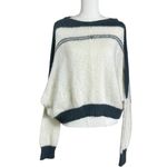 Wooden Ships  Oversized Boatneck Striped Open Knit Cotton Sweater Medium Large Photo 1